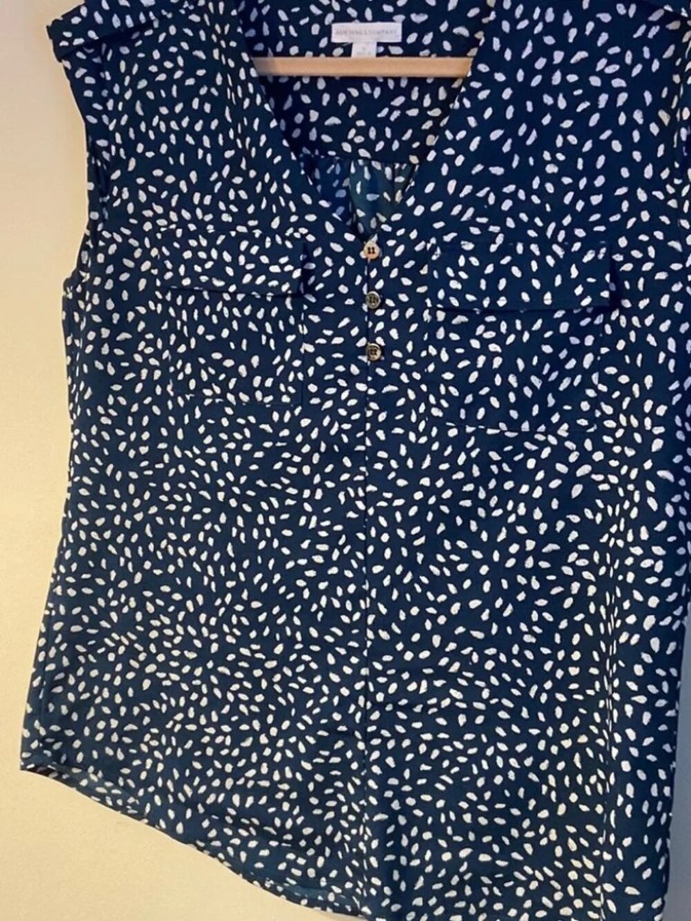 EUC NY & Co. Navy Blue & White Specs Sz M